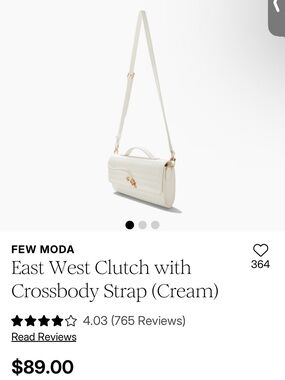 Few Moda Cream Quilted East-West Crossbody Bag